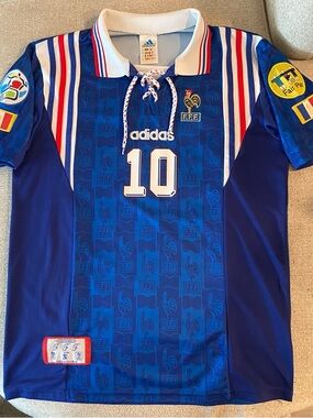adidas Royal Blue France #10 Soccer Jersey with Red & White Accents